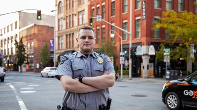 GoJoe Patrol Officer at a Traffic Light Photo